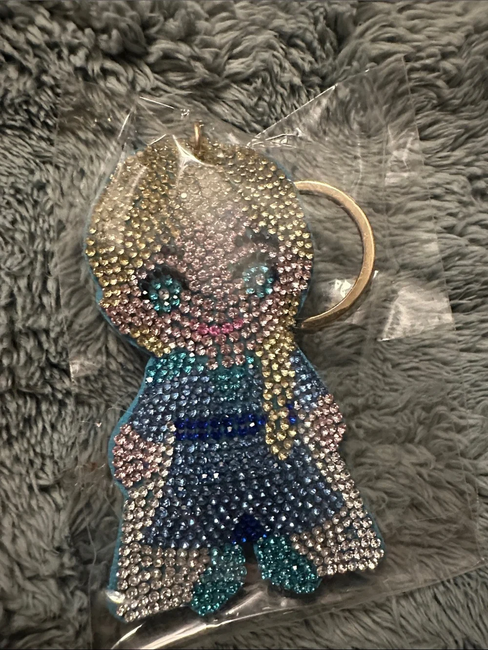 Disney Crystal Doll Keychain in Blue, Teal & Gold